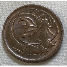 AUSTRALIA 1974 . TWO 2 CENTS COIN . FRILLED NECK LIZARD